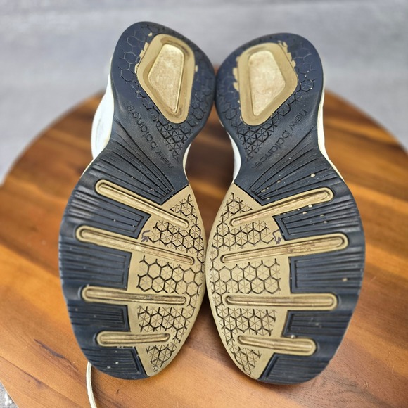 New Balance 624v2 Mens White Navy Blue Leather Training Shoes MX624WN2 Size 14 - Picture 6 of 14